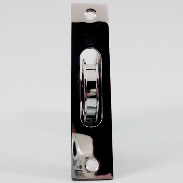 THD139/CP • Polished Chrome • Square • Sash Pulley With Steel Body and 50mm [2] Brass Ball Bearing Pulley